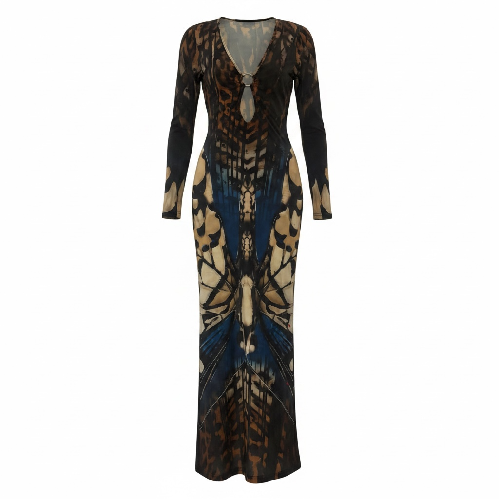 “Flutter-by”  Maxi Dress